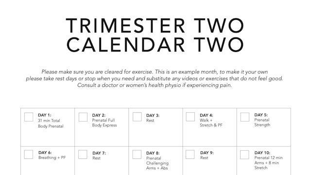 Trimester Two Calendar Two