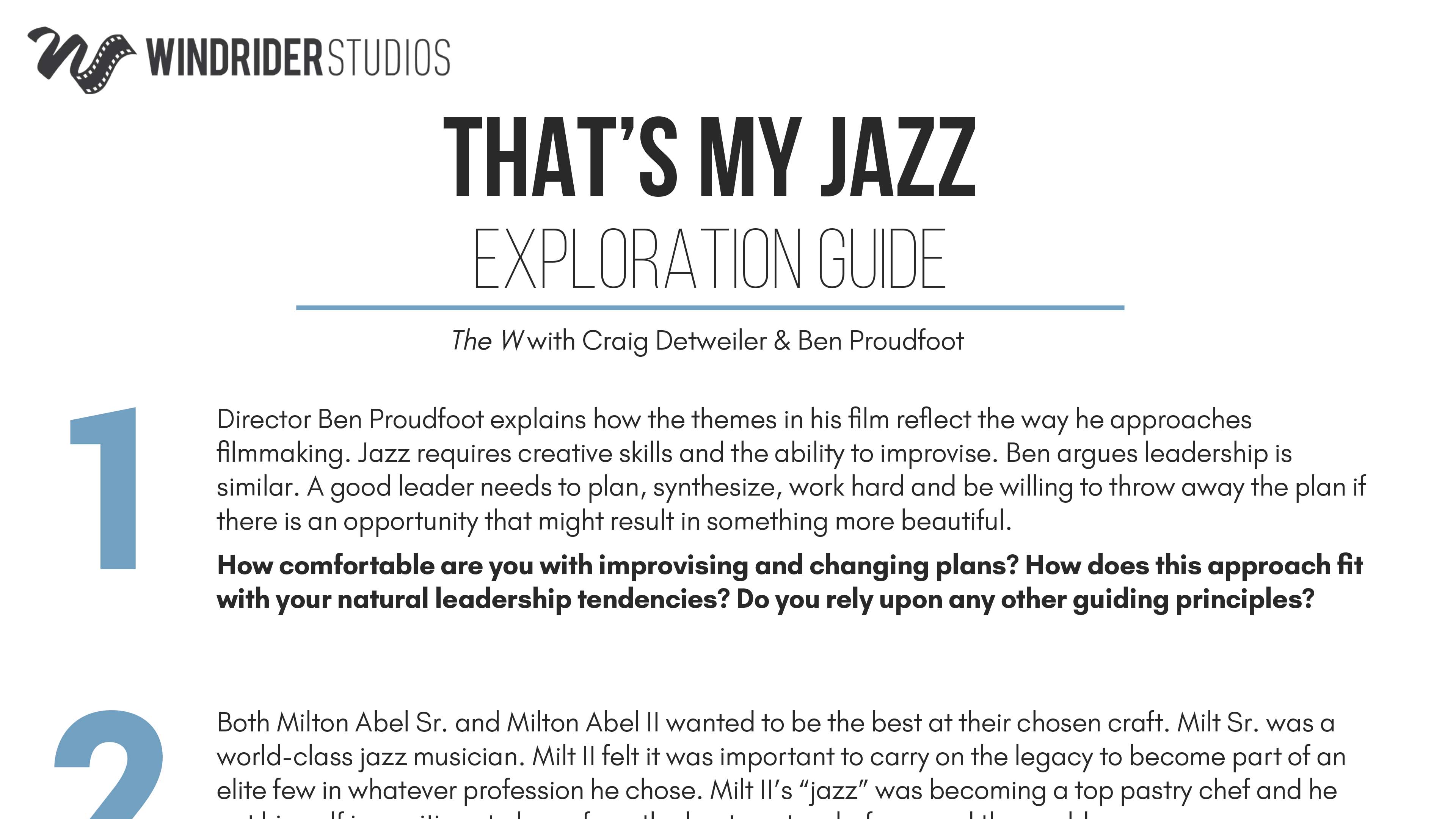 That's My Jazz Exploration Guide