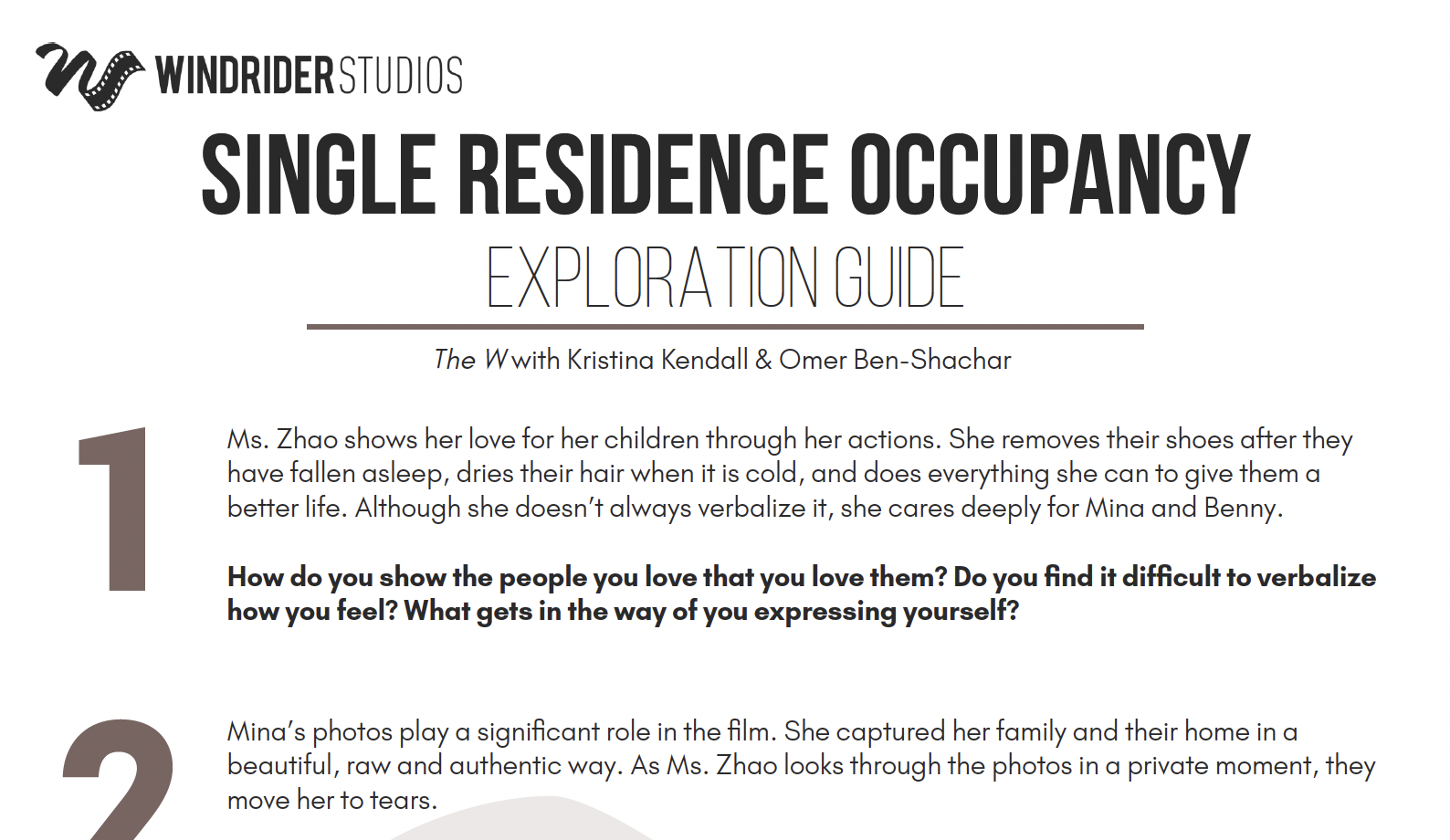 Single Residence Occupancy Exploration Guide