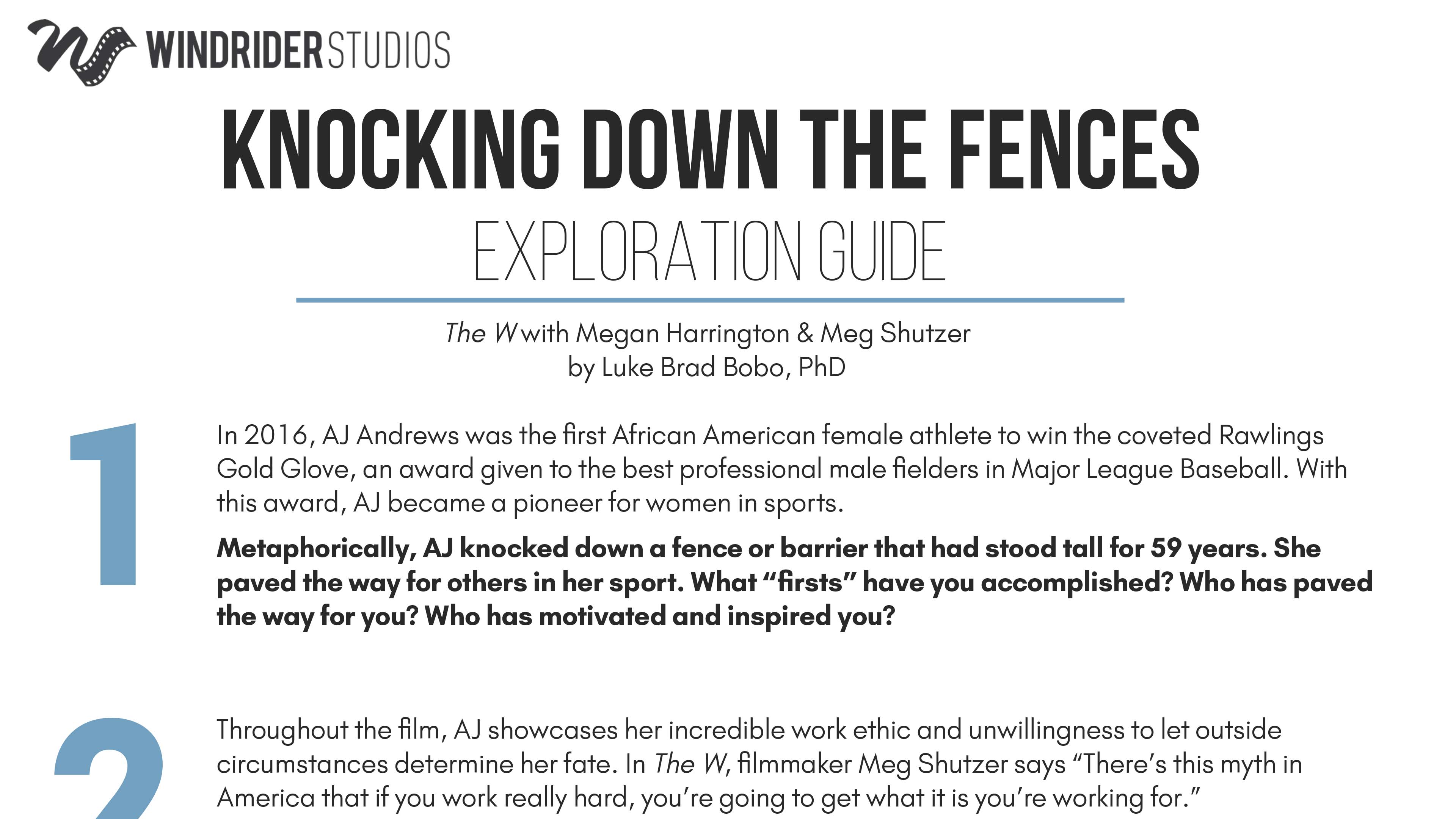 Knocking Down the Fences Exploration Guide