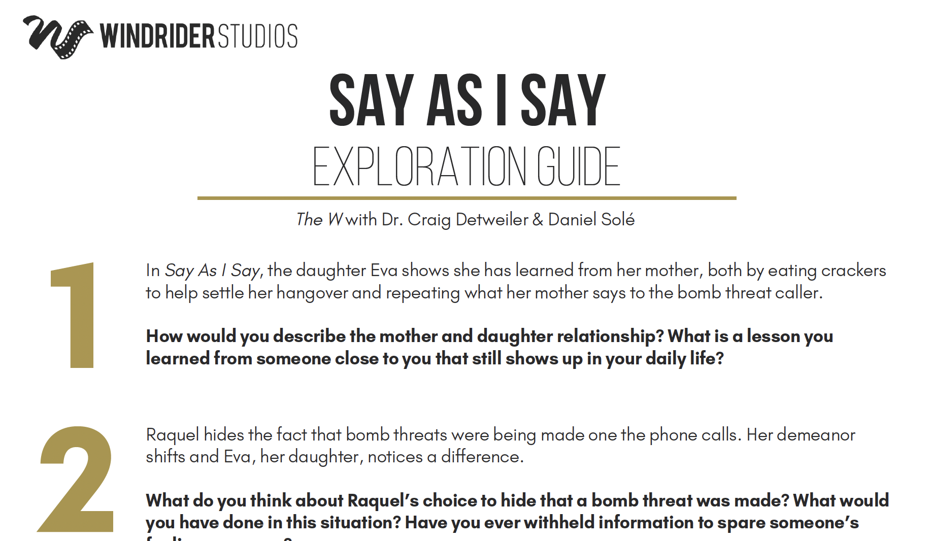 Say As I Say Exploration Guide