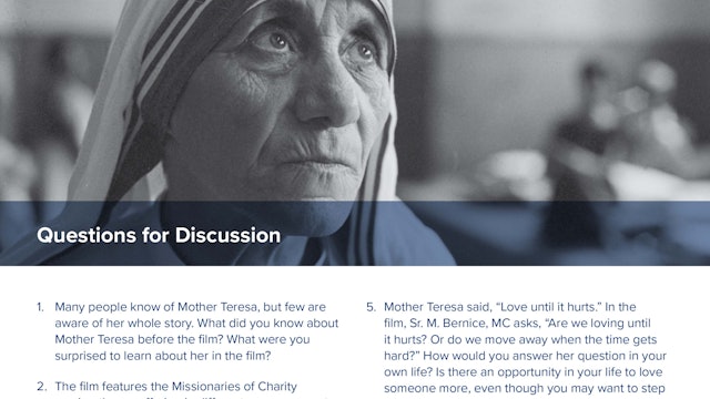 Mother Teresa: No Greater Love Discussion Guide