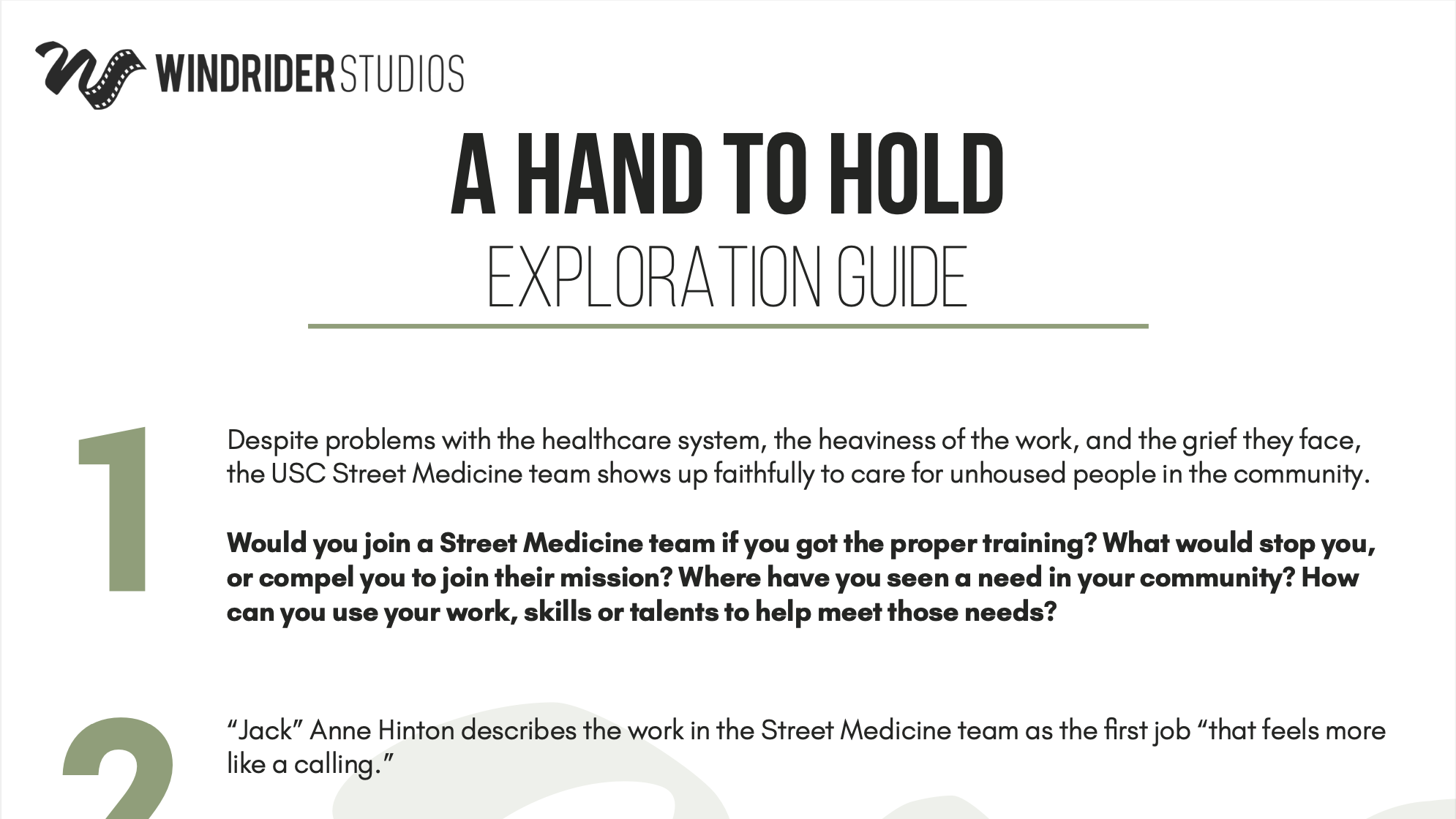 A Hand To Hold Exploration Guide