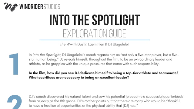 Into the Spotlight Exploration Guide