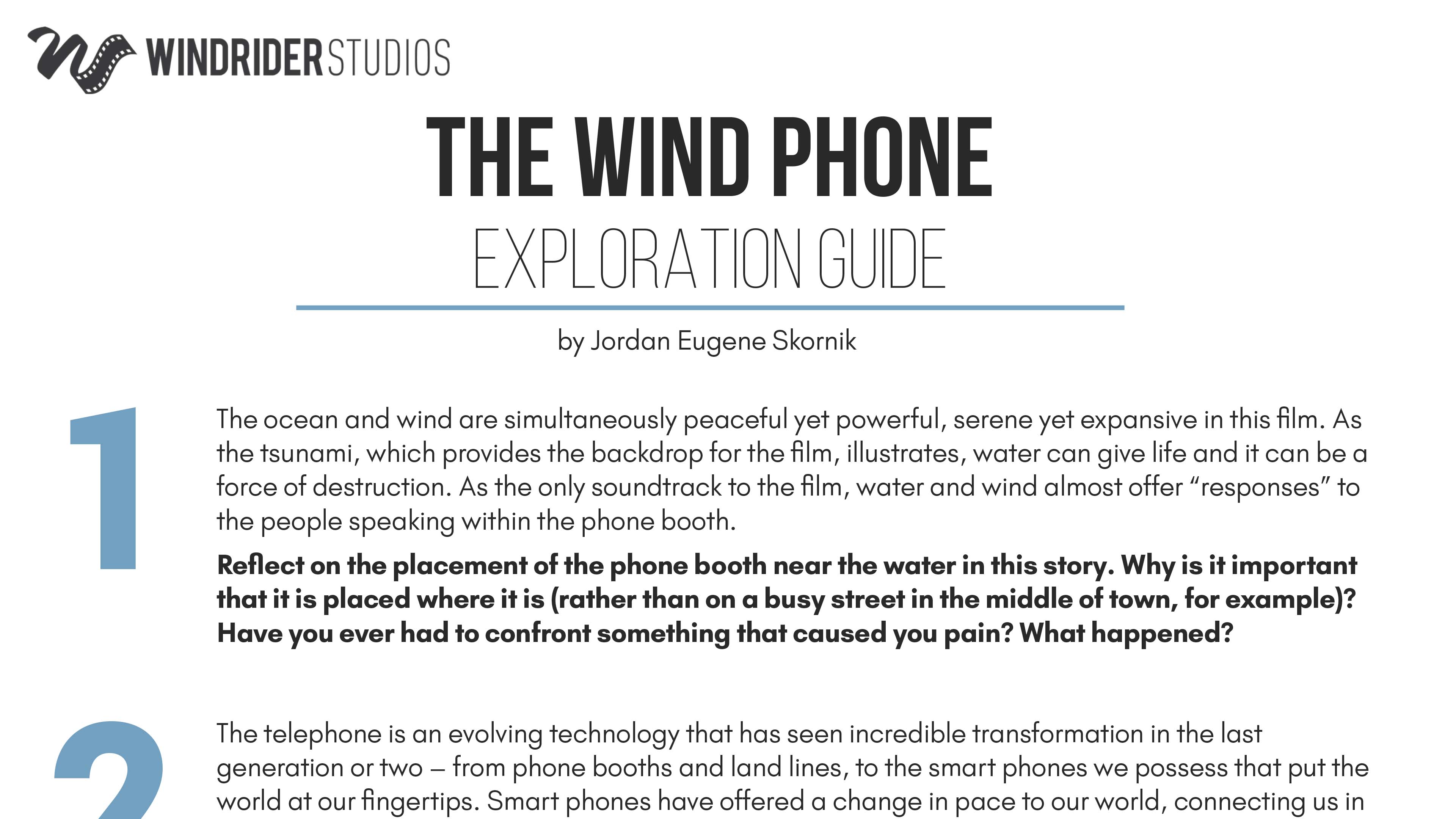 The Wind Phone Exploration Guide