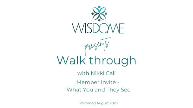 Wisdome Walkthrough Member Invite