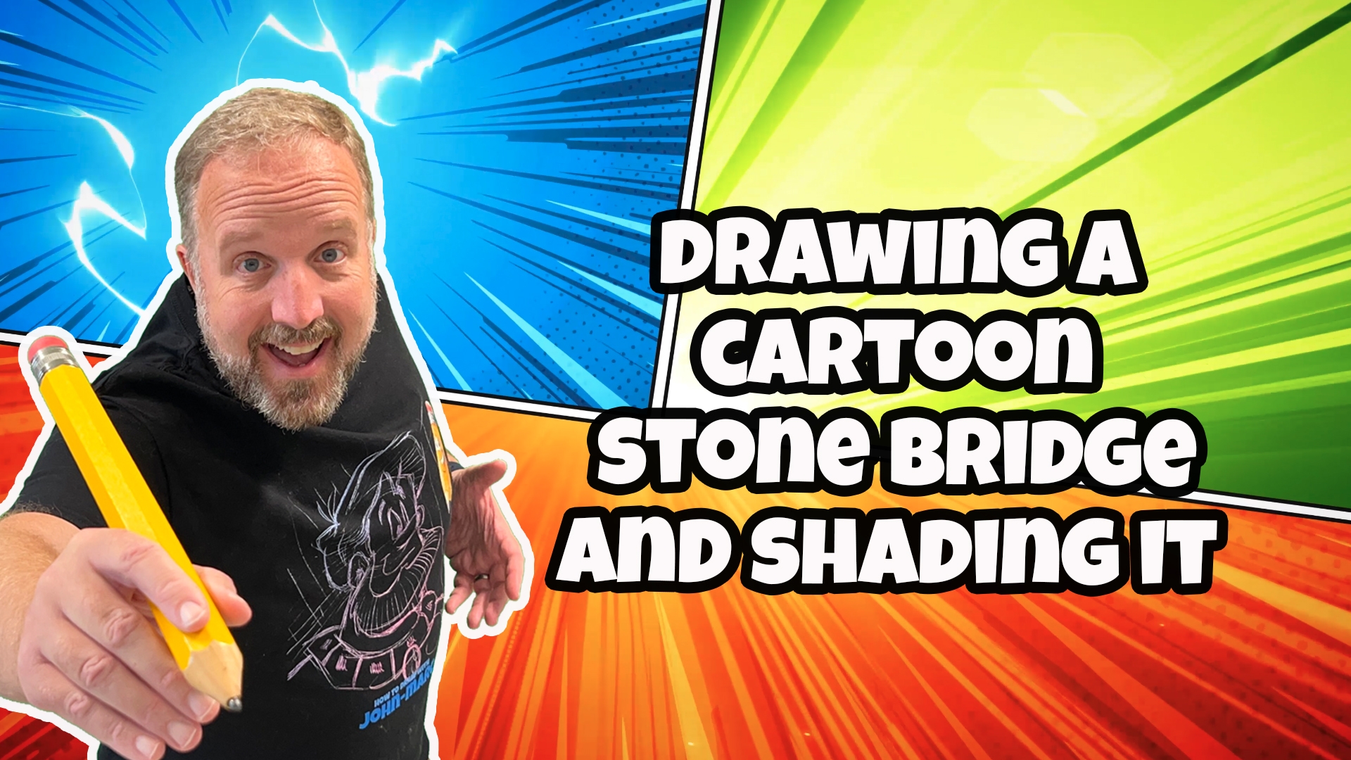 Drawing a Cartoon Stone Bridge and Shading It