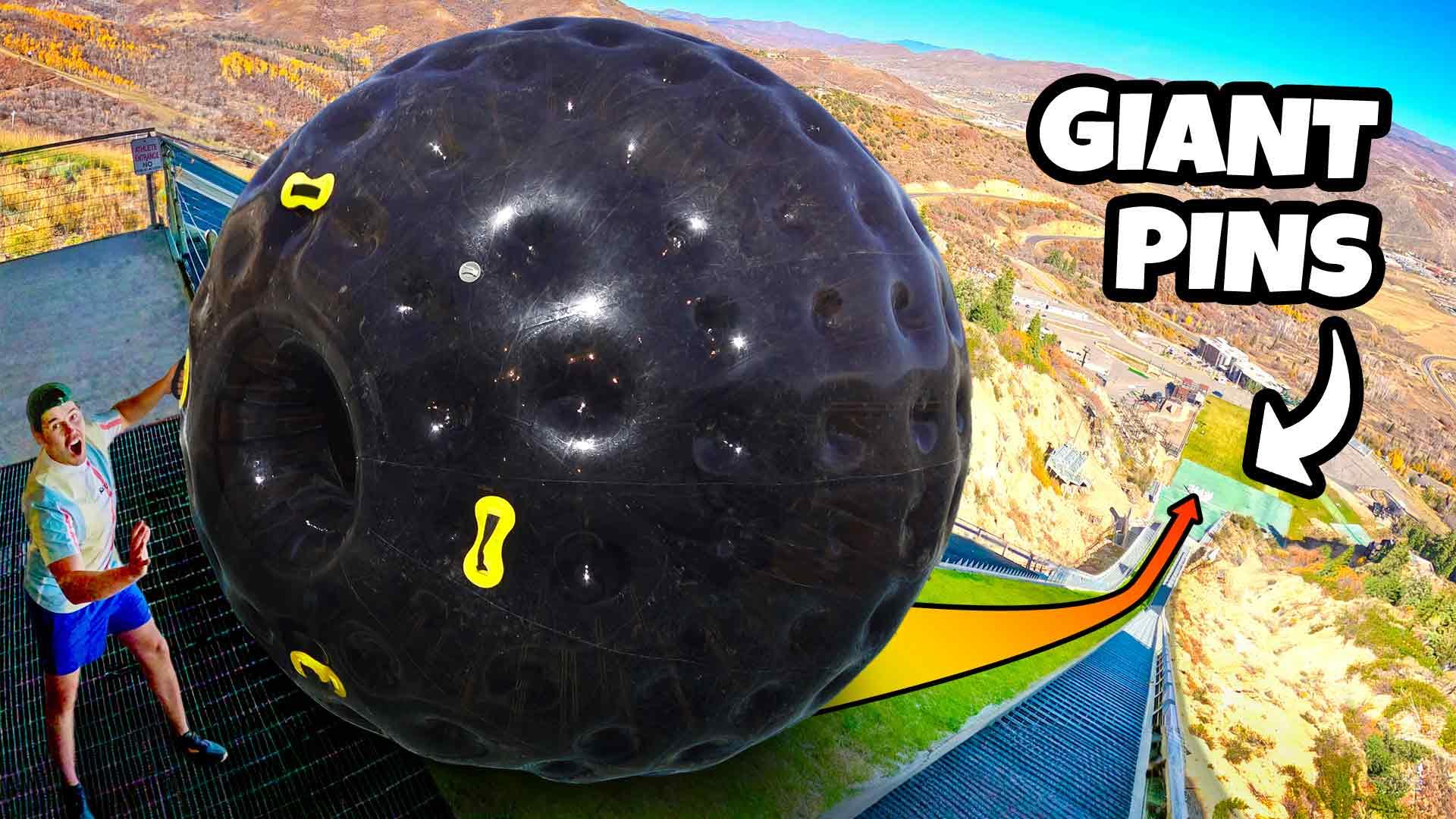 Zorb Bowling Down An Olympic Ski Jump!