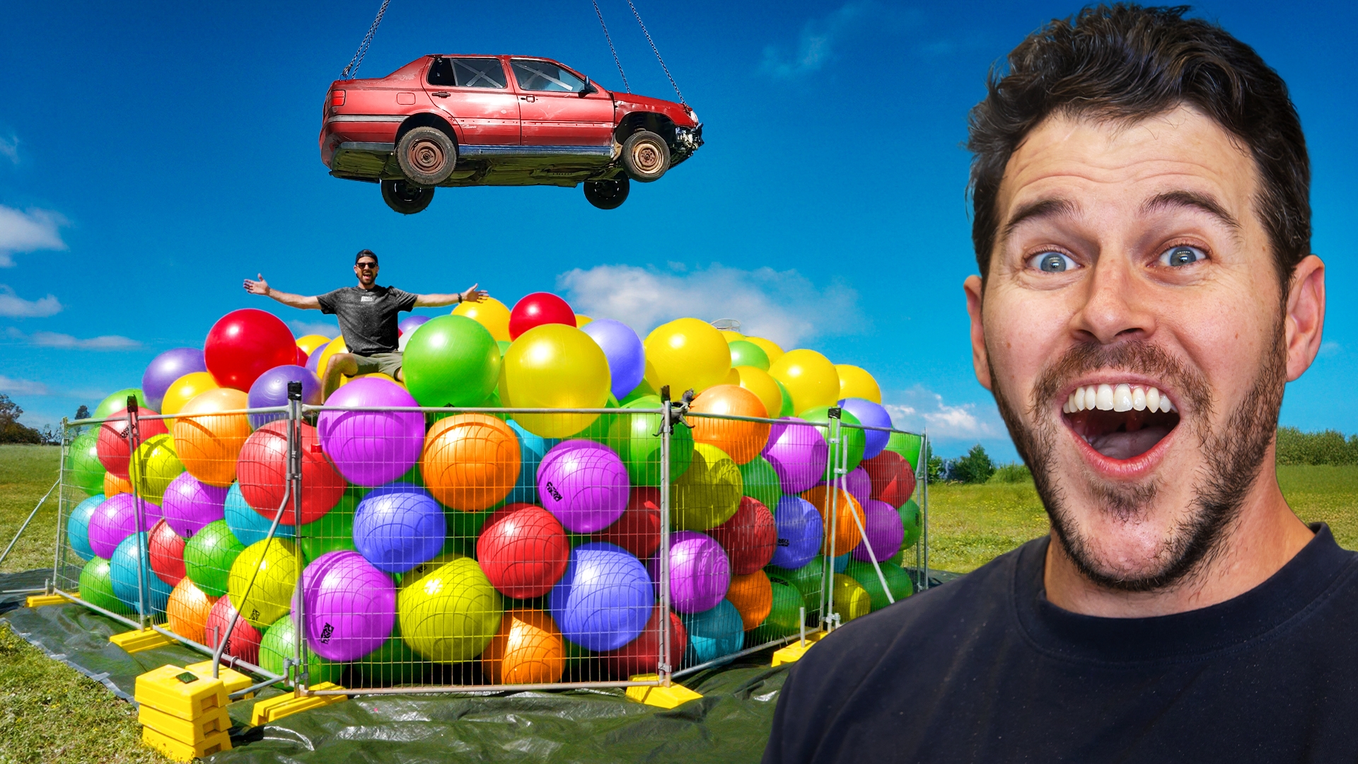 Can 1000 Exercise Balls Bounce a Falling Car