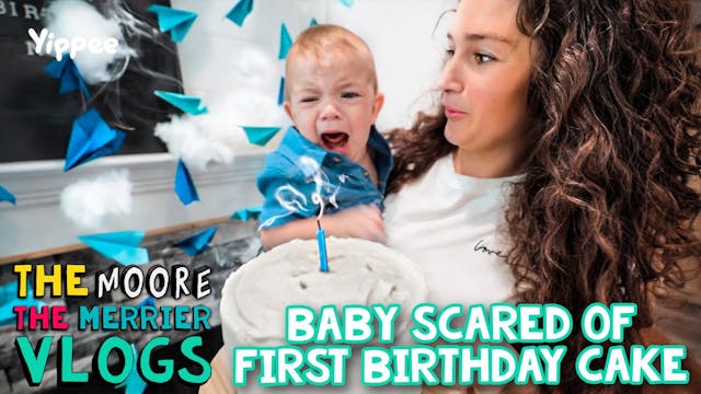 Baby Scared of First Birthday Cake - ...