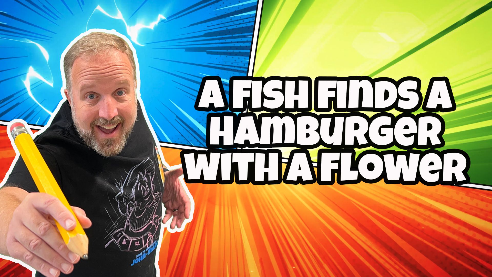 A Fish Finds A Hamburger With A Flower
