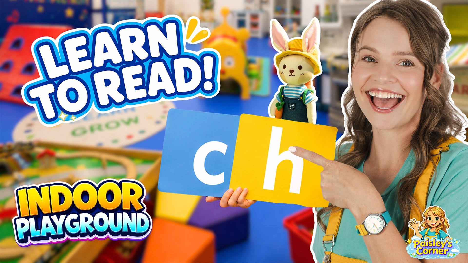 Letter Hunt at Indoor Playground - Learn to Read "CH"