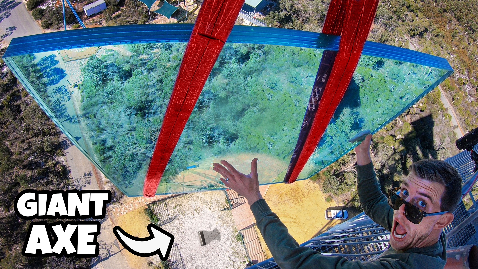 BULLETPROOF GLASS Vs. GIANT AXE BLADE from 45m!
