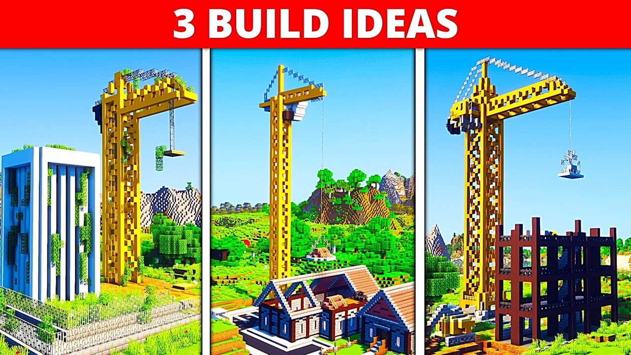 Construction In Minecraft 3 Construction Site Ideas (Minecraft Timelapse) - Minecraft Builds ...