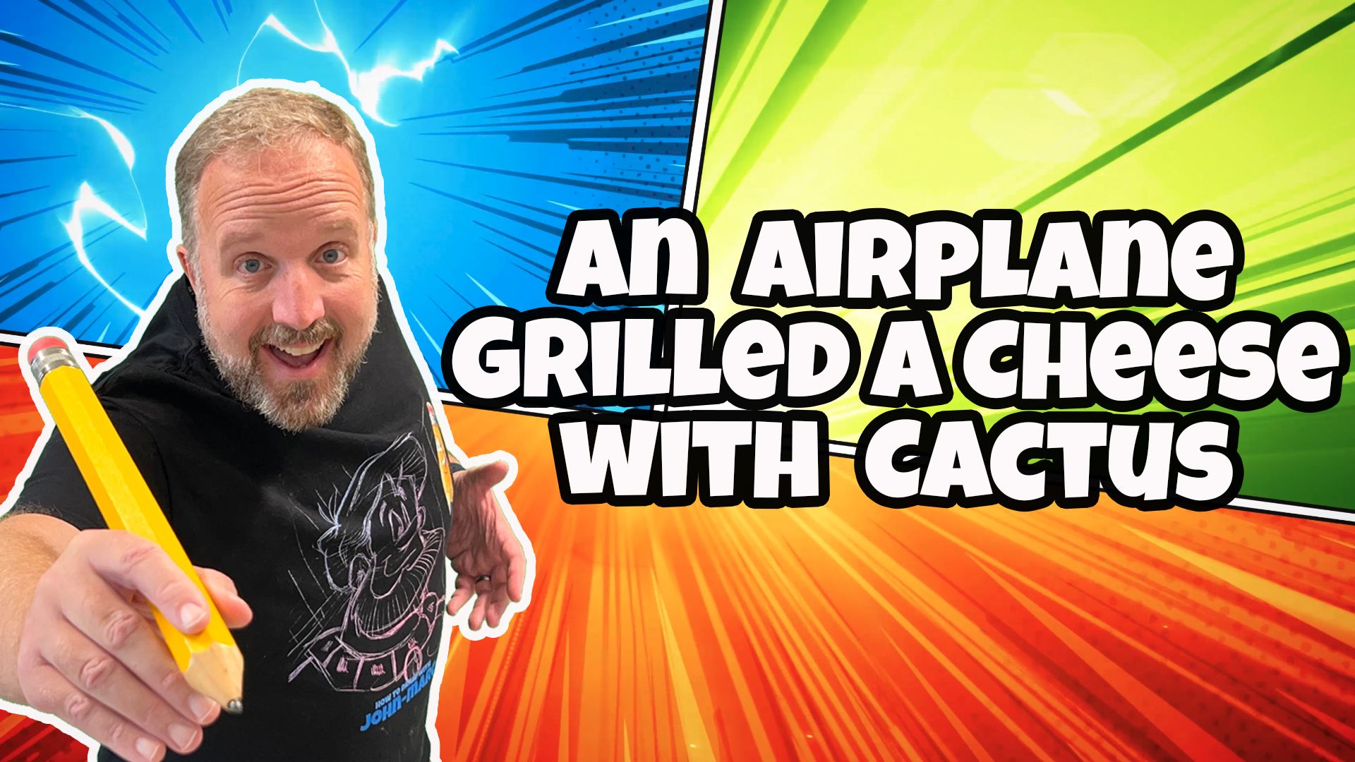 An Airplane Grilled A Cheese with Cactus