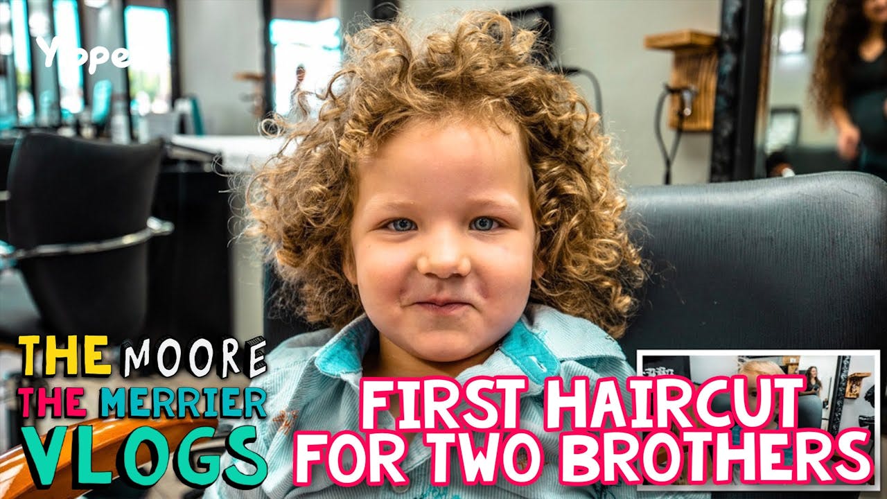 First Haircut for Two Brothers - Family Vloggers - Moore The Merrier ...