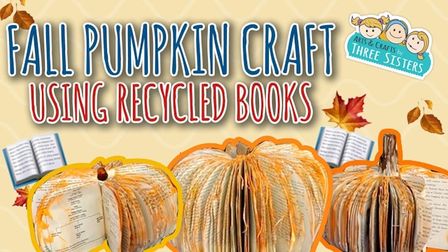 Fall Pumpkin Craft Centerpiece Made From Recycled Books