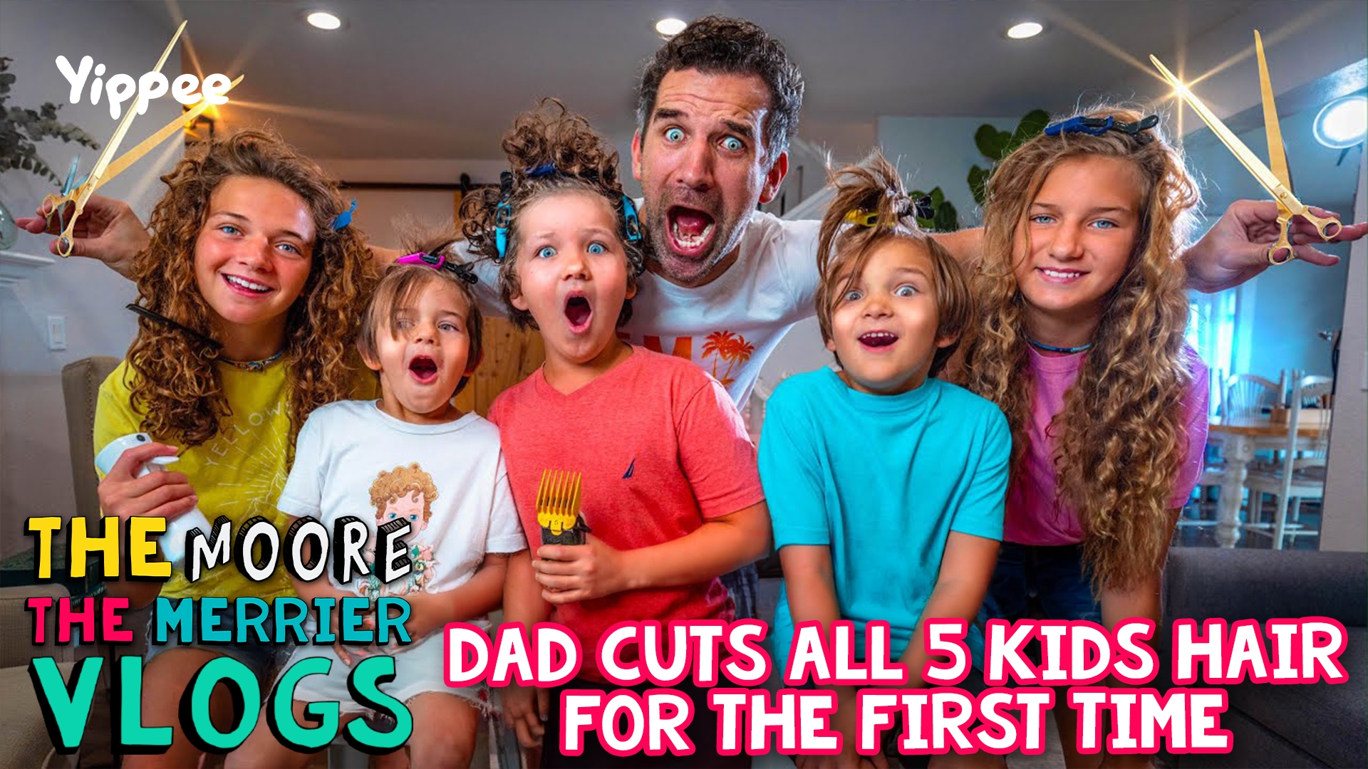 DAD Cuts ALL 5 Kids Hair For The FIRST TIME