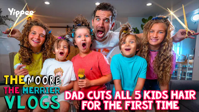 DAD Cuts ALL 5 Kids Hair For The FIRS...