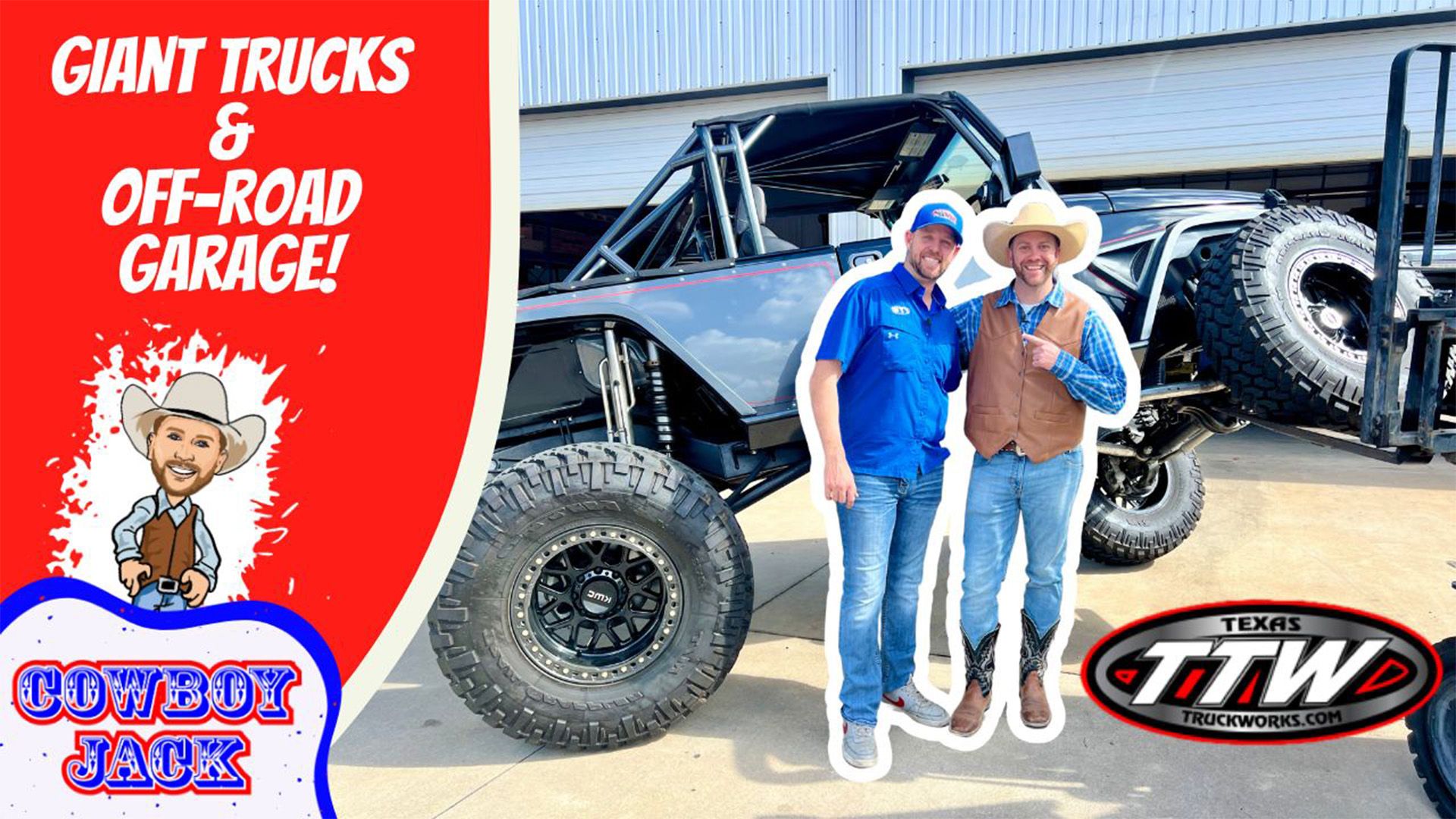 Giant Trucks and Offroad Garage for Kids | Cowboy Jack for Trucks