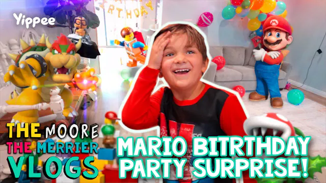 Mario Birthday Party Surprise! He was...