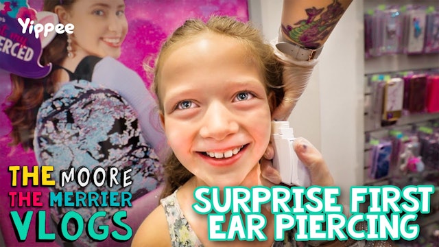 Surprise First Ear Piercing - Family Vloggers