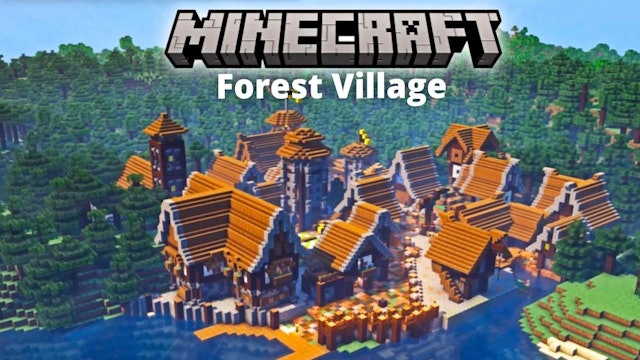 Forest Village with Kapel in Minecraft