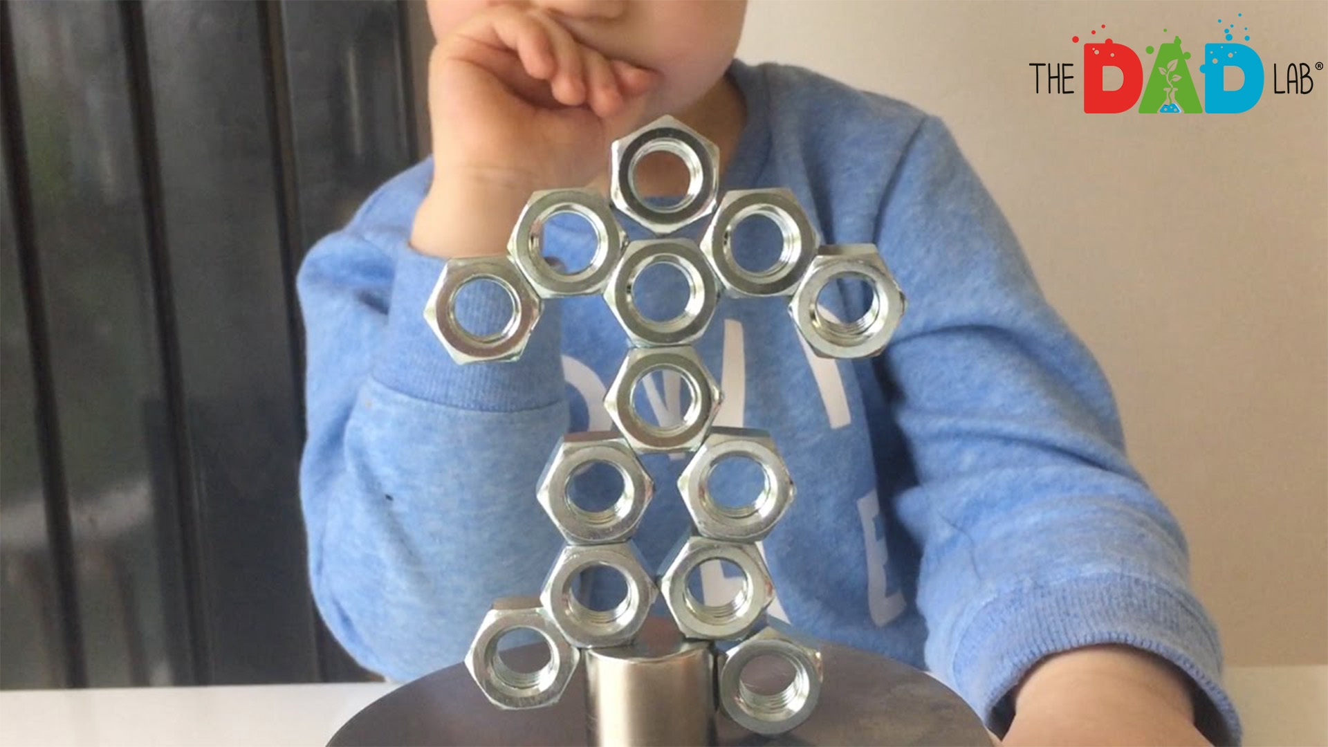 Magnetic Sculpture Activity For Kids with Nuts