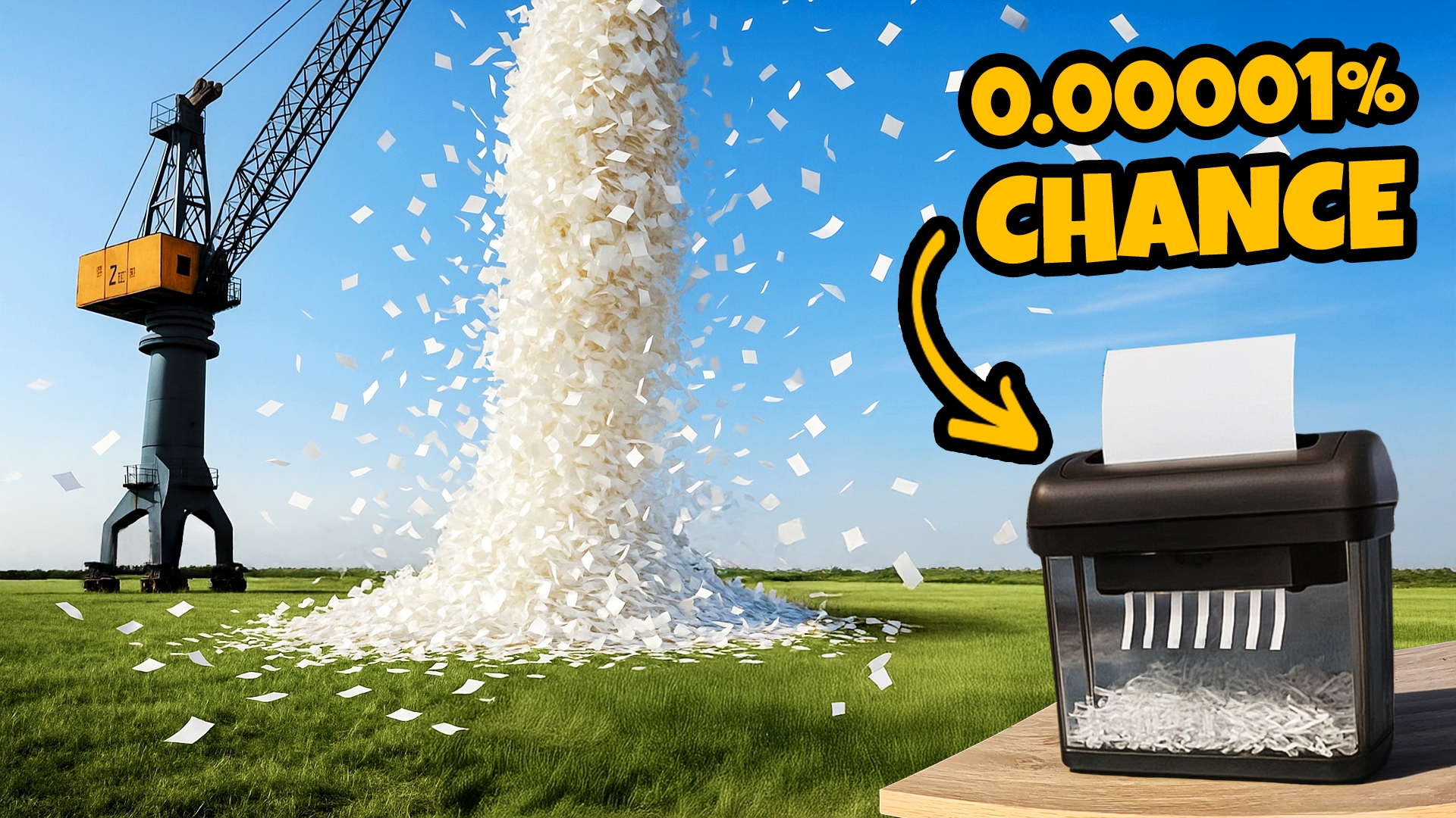IMPOSSIBLE 100,000 Paper Sheets Drop Vs Paper Shredder