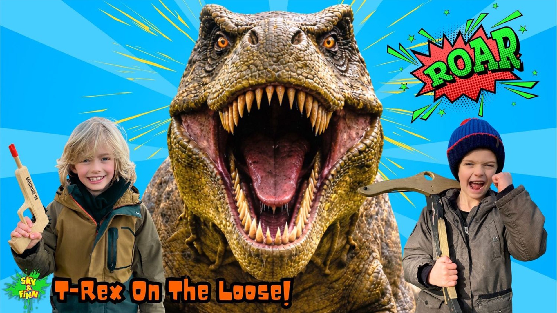 T-Rex On the Loose! Sky and Finn's Biggest Dinosaur Challenge