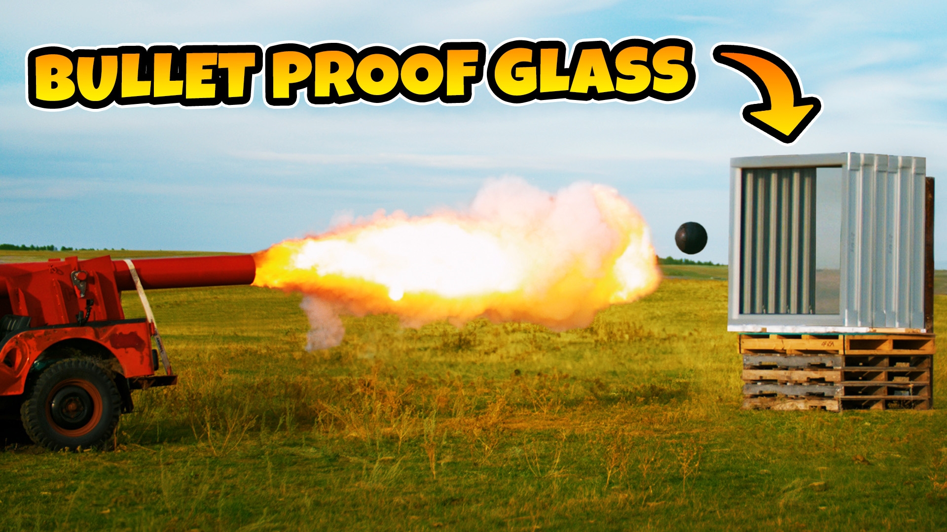 BOWLING BALL CANNON VS BULLETPROOF GLASS WINDOWS