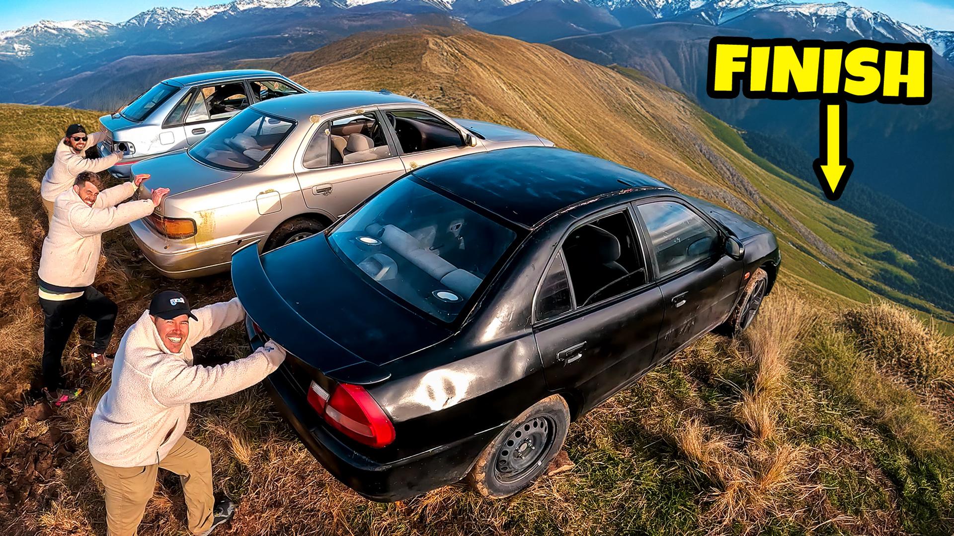 3 Cars Vs Mountain! Extreme Downhill Racing Chaos
