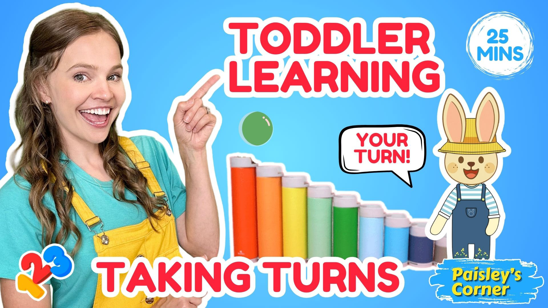 Taking Turns with Cotton First Words & Colors | Social Skills for Toddlers