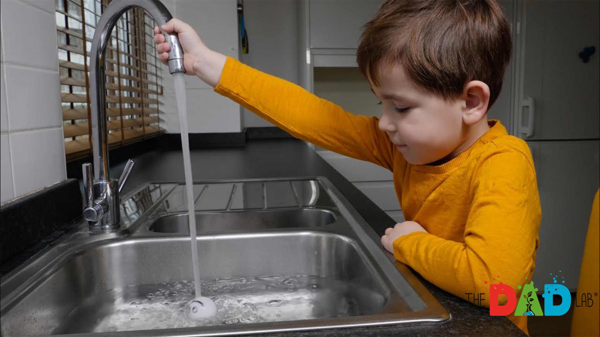 Ping Pong Ball Follows Running Water Tap