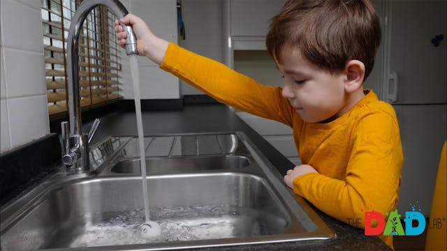 Ping Pong Ball Follows Running Water Tap