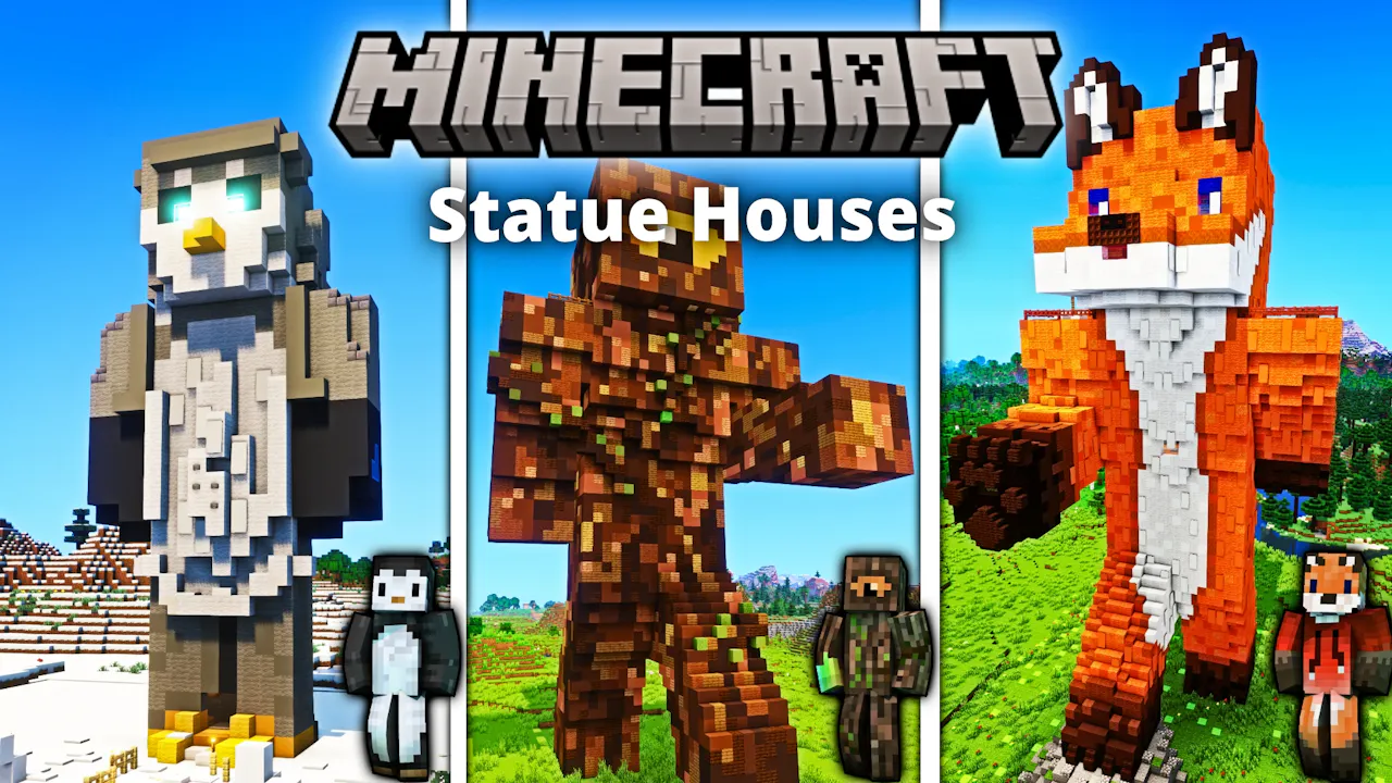 3 Statue Homes | Minecraft Build - Minecraft Builds - Yippee - Faith ...