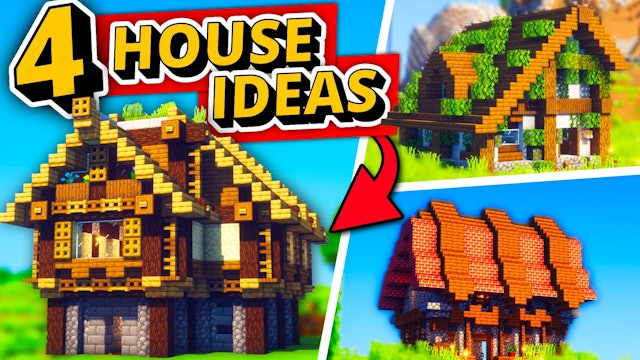 4 House Ideas (MINECRAFT TIMELAPSE)