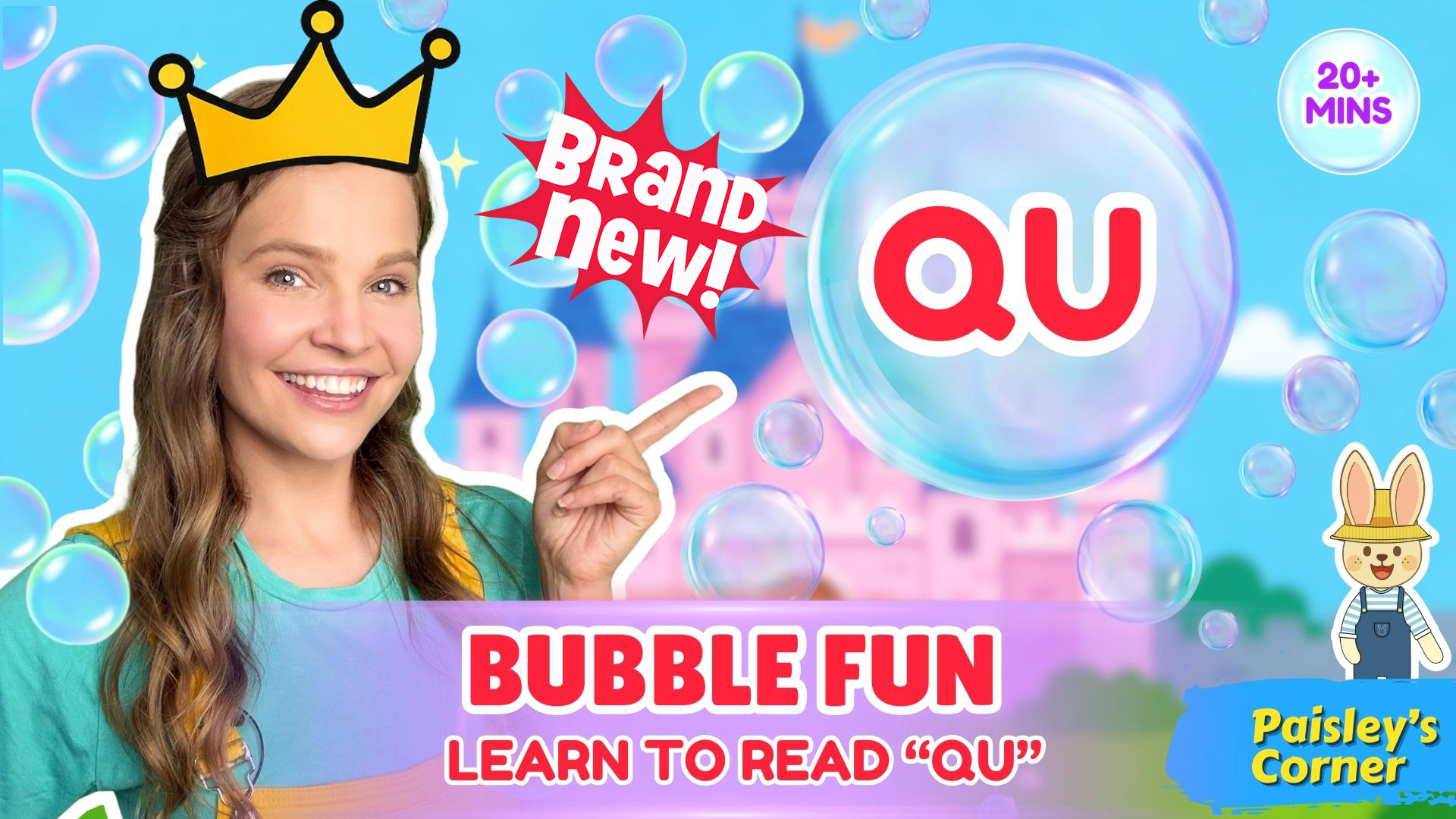 Learn To Read QU sound with Silly Miss Lily | Bubble Fun & Queen Tea Party