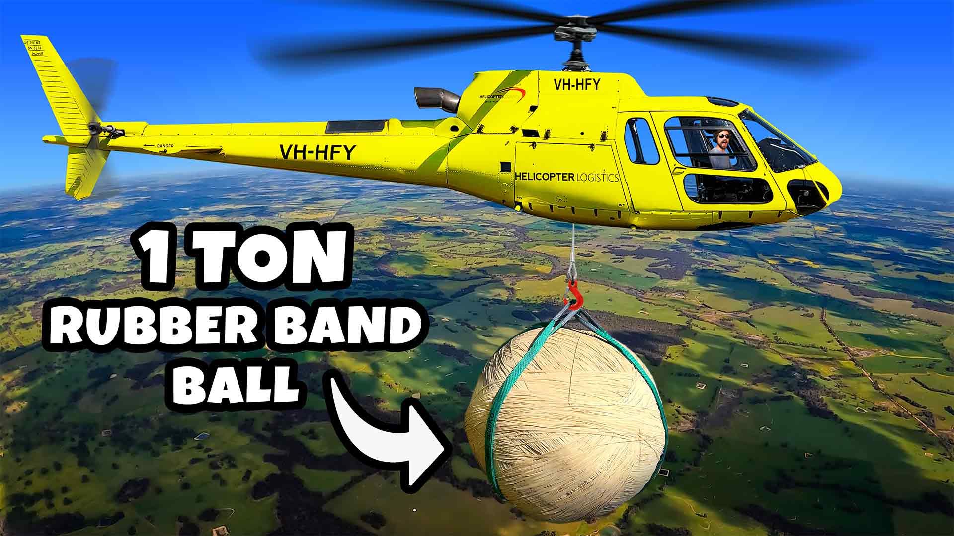 How High Will This 1 Ton Rubber Band Ball Bounce