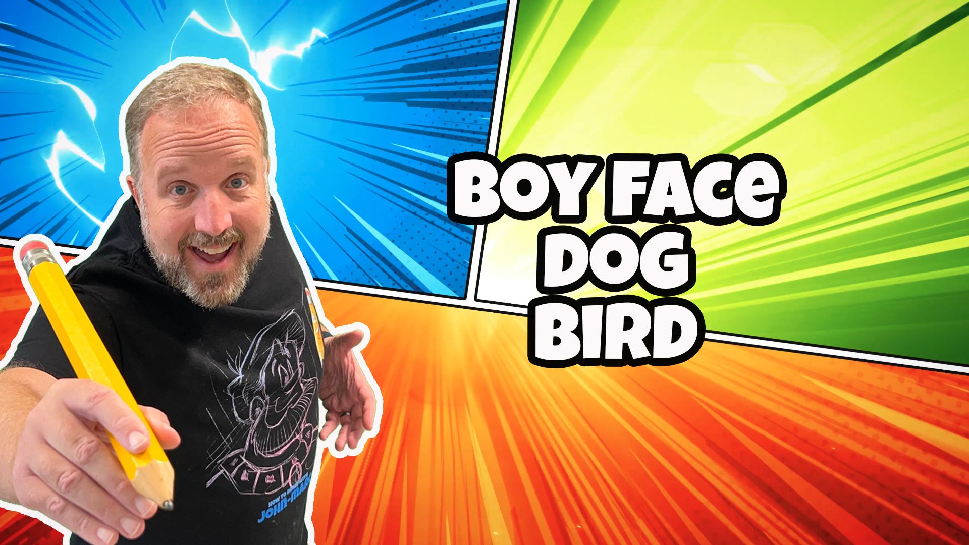 Boy Face, Dog, Bird