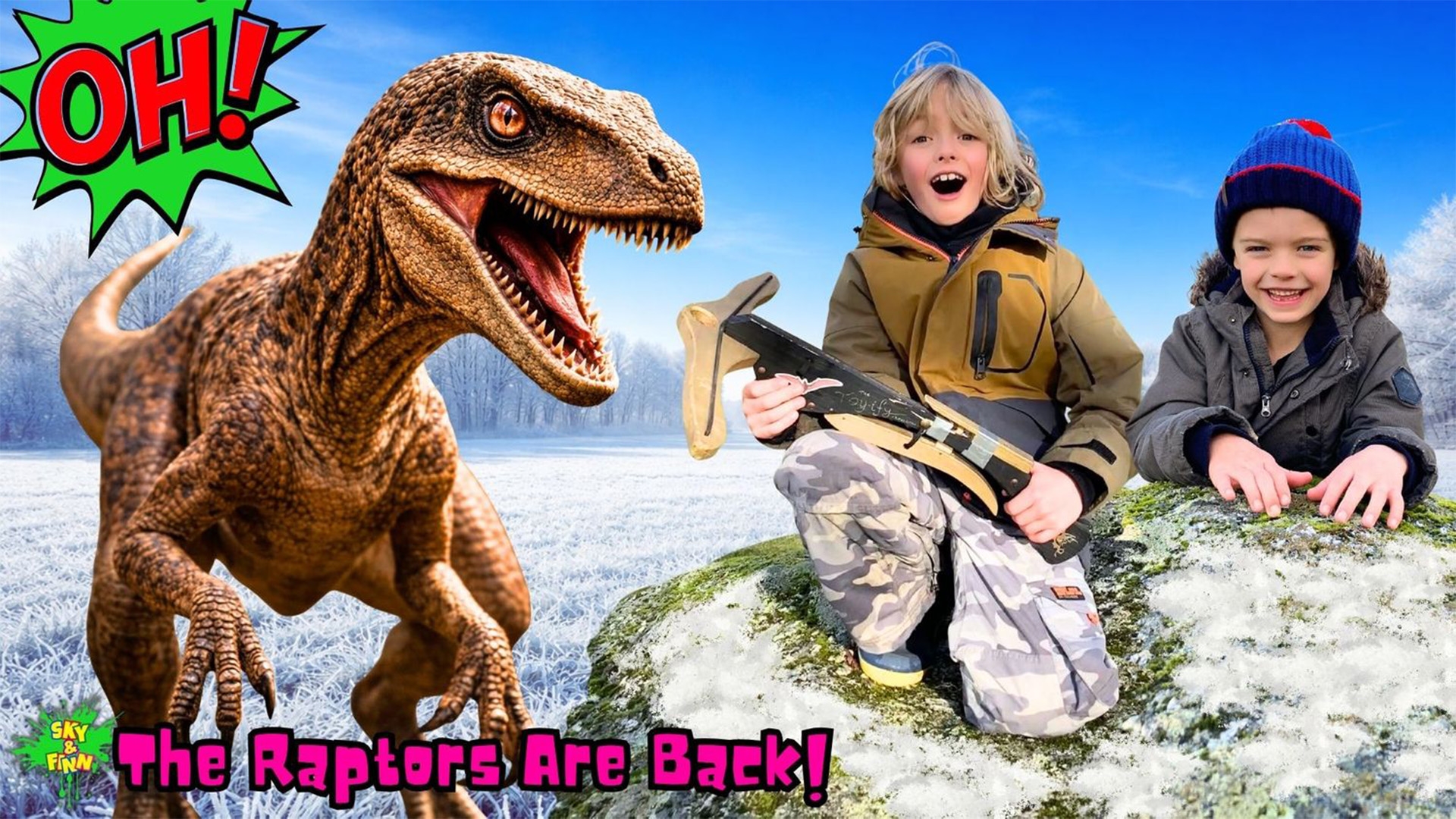 The Raptors Are Back! | Dinosaur Race with Sky and Finn