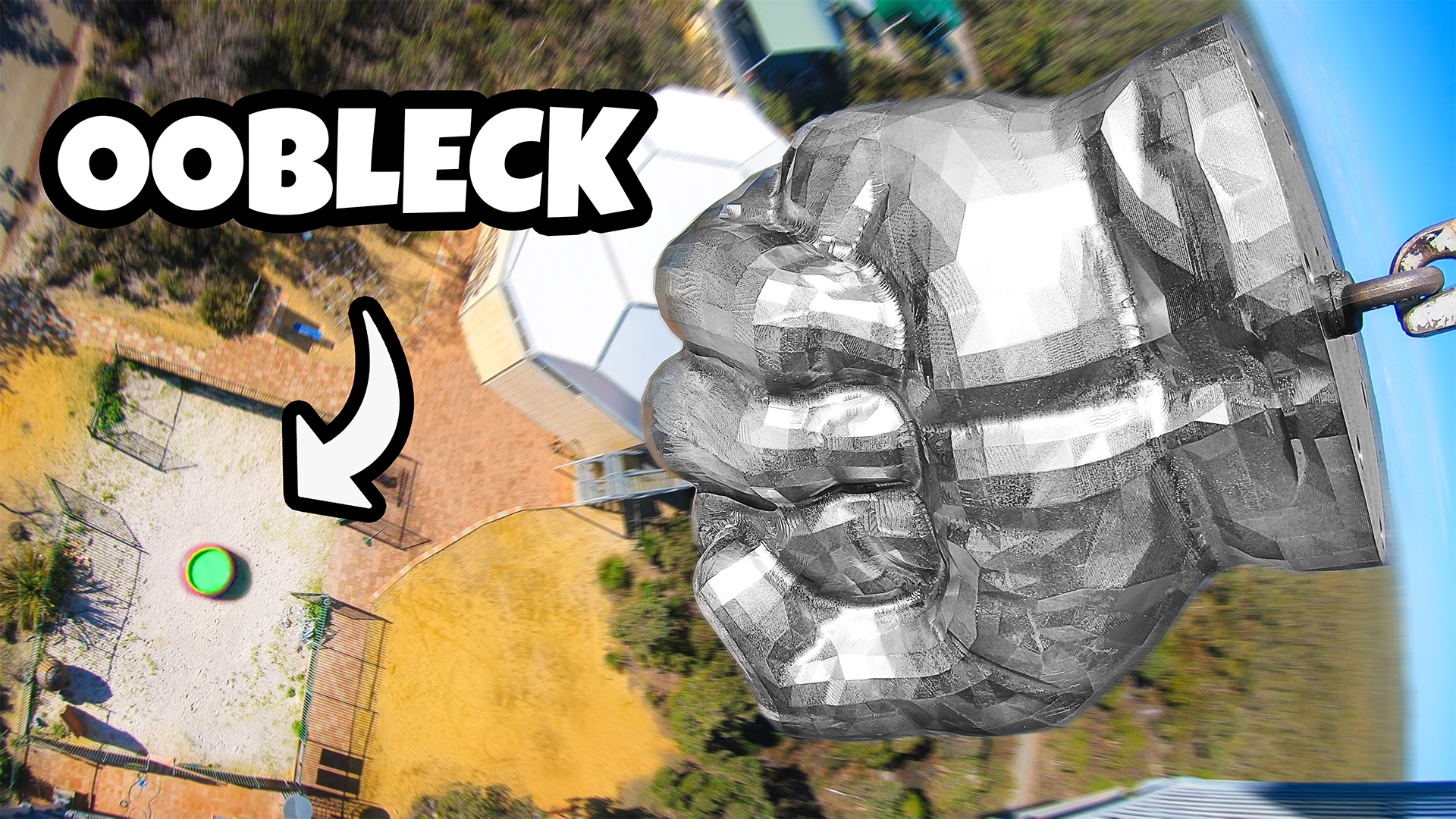 Worlds HEAVIEST Hulk Fist (660lbs) Vs. OOBLECK Pool from 45m!