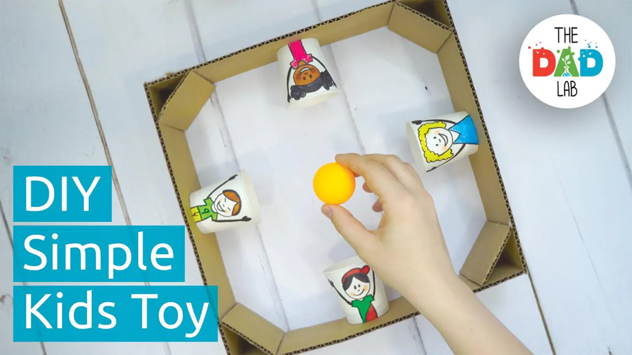Cardboard DIY: How to Make Cardboard Rotating Toy with Ping Pong Ball ...