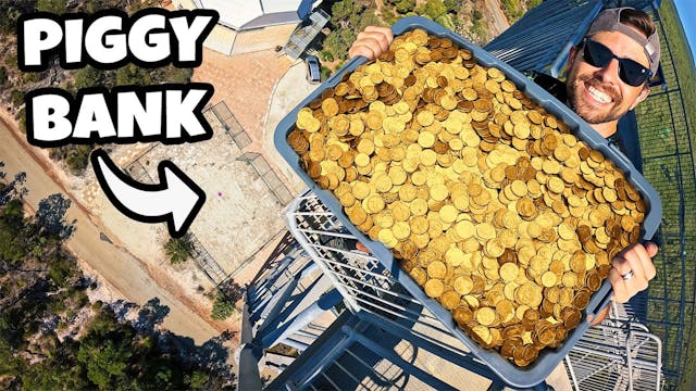 10,000 Coins Vs Piggy Bank from 45m! ...