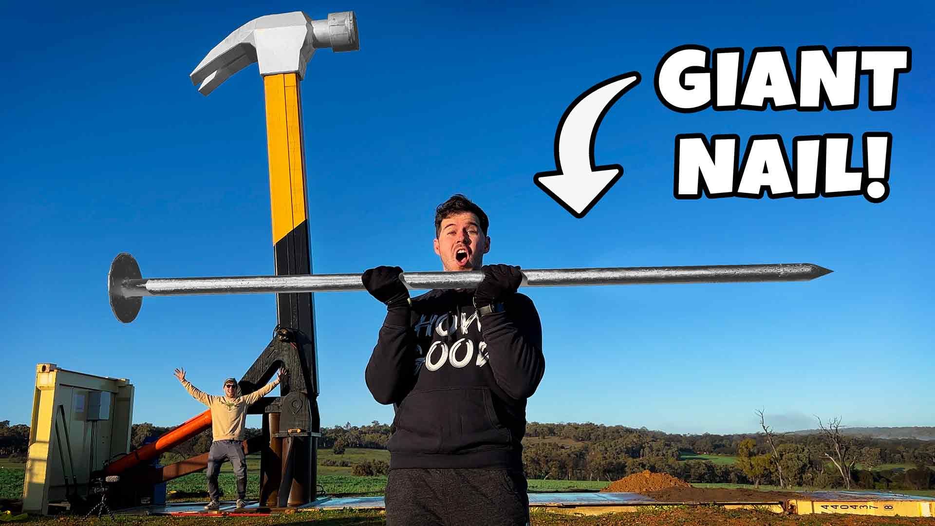 Worlds Largest HAMMER Vs. Worlds Largest NAIL!