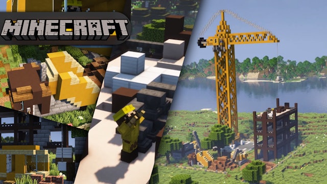 HUGE Construction Crane (Minecraft Timelapse)