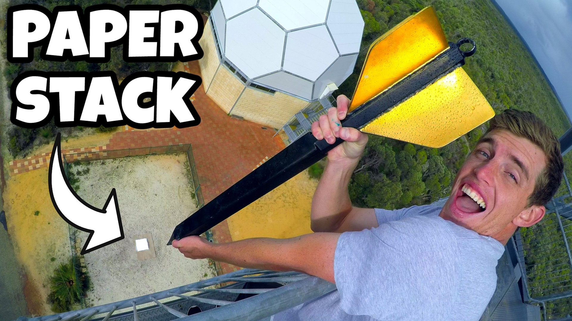 GIANT DART Vs. 1500 SHEETS OF PAPER From 45m!