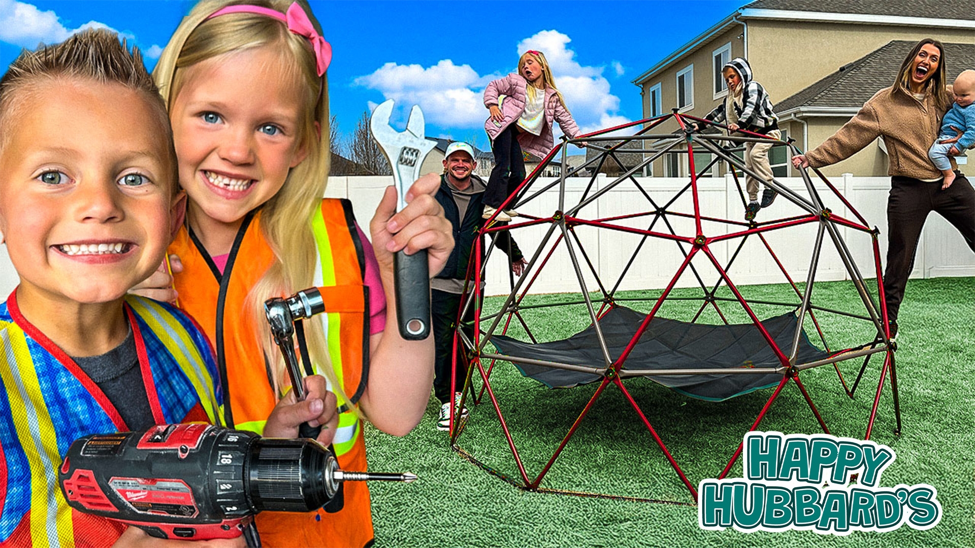 Kids Learn Tools While Building a Playground Dome | Family DIY Education