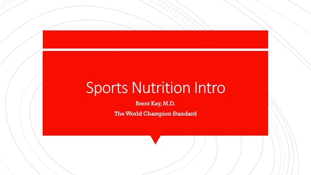 Sports Nutrition Intro