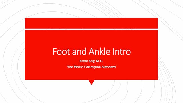 Foot and Ankle Intro